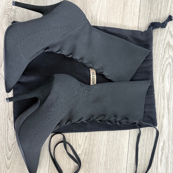 Yeezy Shoes - Yeezy Season 5 Black Knit Fabric Knife Ankle Socks Boots